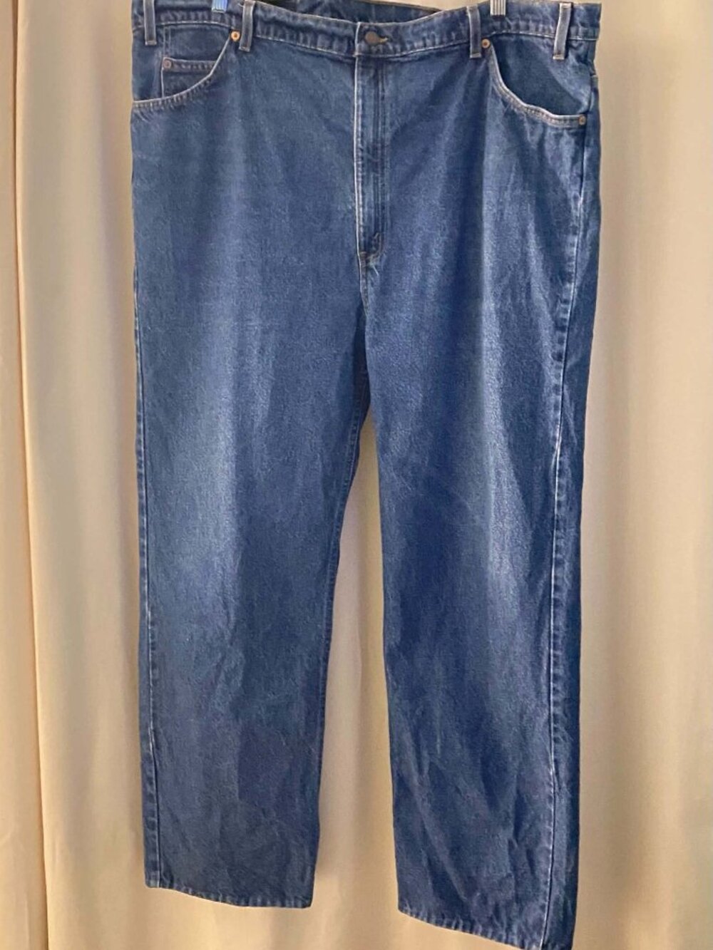 Levi's 505 Regular Fit Straight Leg Jeans Blue Orange Tab Men's 46x32